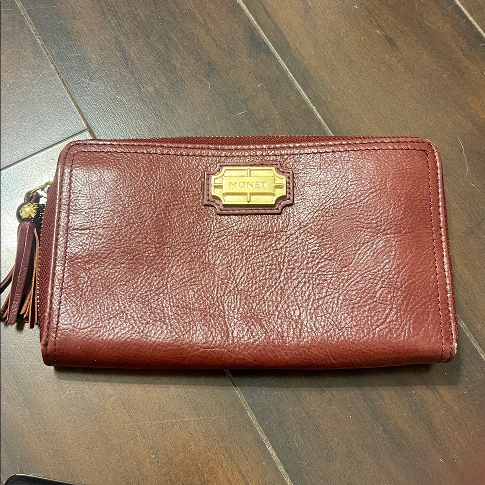 Monet Women's Burgundy Wallet tassel